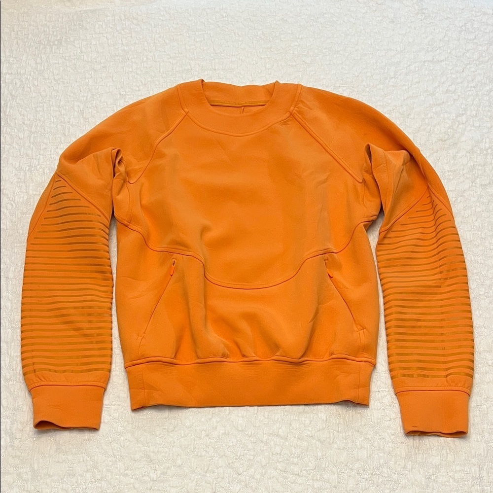 LULULEMON CITY SWEAT TIGER ORANGE CREWNECK SWEATSHIRT SIZE 2